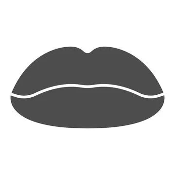 Lips solid icon, passion concept, Kiss sign on white background, Lips icon in Illustrazione stock