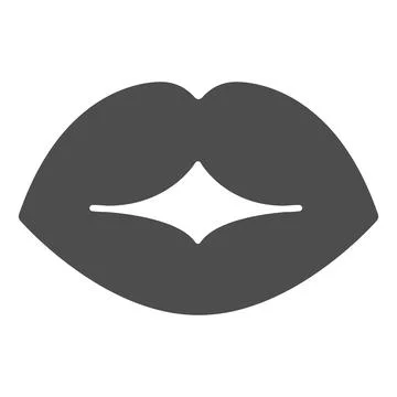 Lips solid icon, passion concept, Kiss sign on white background, Lips icon in Stock Illustration