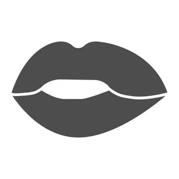 Lips solid icon, passion concept, Kiss sign on white background, Lips icon in 스톡 일러스트