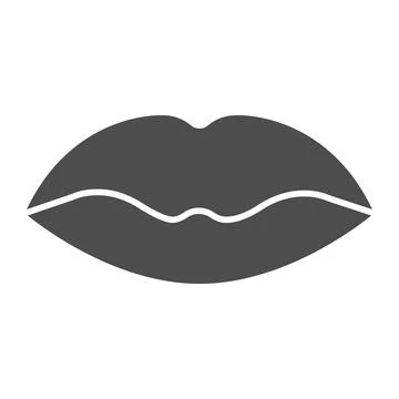 Lips solid icon, passion concept, Kiss sign on white background, Lips icon in 스톡 일러스트