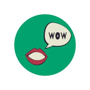 Lips with speak bubble Stock Illustration