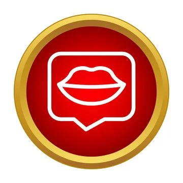 Lips in speech bubble chat communication icon イラスト素材