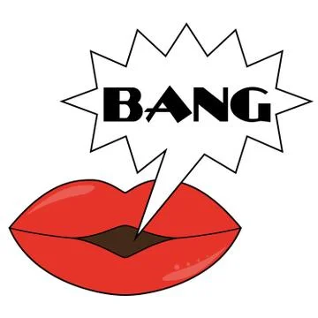 Lips with speech bubble 库存插图