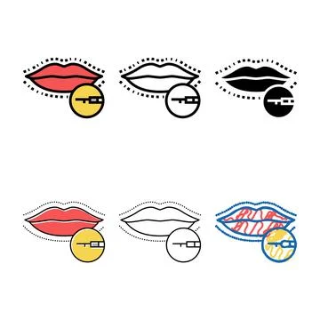 Lips surgery color icon vector clean Stockillustratie
