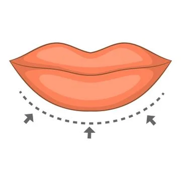 Lips surgery correction icon, cartoon style Stock Illustration