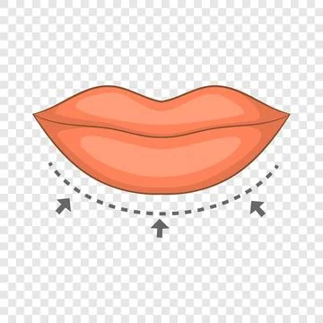 Lips surgery correction icon, cartoon style Stock Illustration