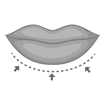 Lips surgery correction icon monochrome Stock Illustration