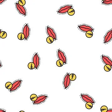 Lips surgery vector seamless pattern Stock Illustration