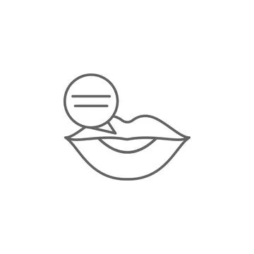 Lips, talk, bobble icon. Element of friendship icon. Thin line icon for website Stock Illustration