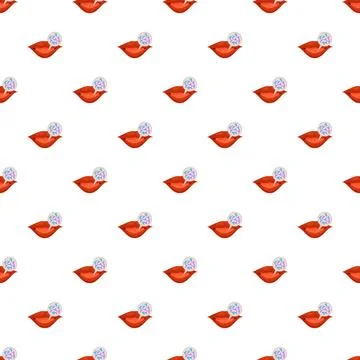 Lips talking brain speech bubble seamless pattern Illustrazione stock