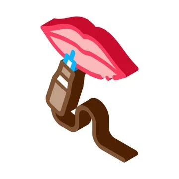 Lips Tattoo isometric icon vector illustration Stock Illustration