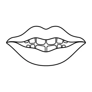 Lips with Teeth Vector Illustration Stock Illustration