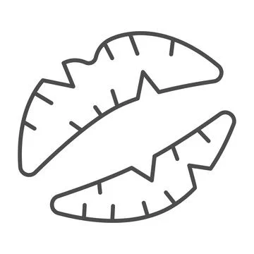 Lips thin line icon, passion concept, Kiss sign on white background, Lips icon Stock Illustration