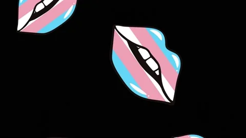 Lips Transgender flag symbol Stock Footage 164699189