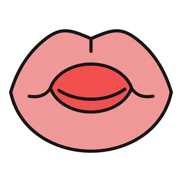 Lips vector icon in a closed expression Ilustración de archivo