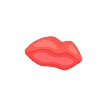 Lips. Vector patch, sticker isolated. Sign for print. Illustrazione stock
