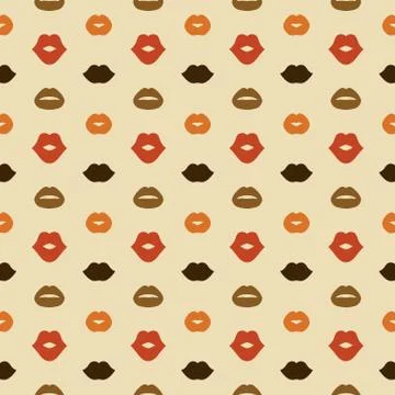 Lips Vector Seamless Pattern Stock Illustration