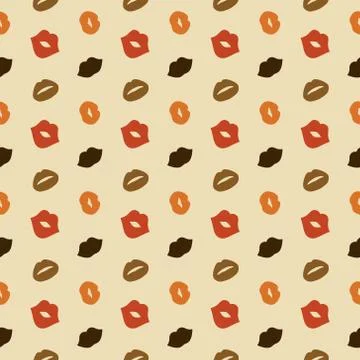 Lips Vector Seamless Pattern Stock Illustration