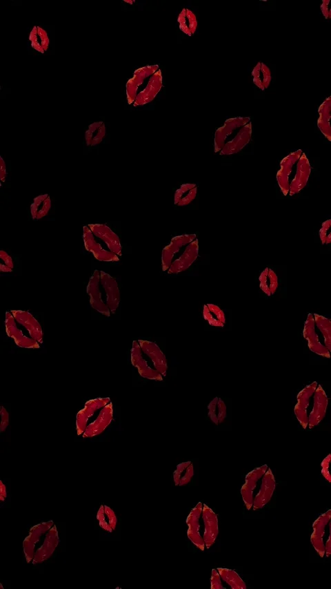Lips vertical seamless pattern. Emo background, vertical background Stock Footage 333895613