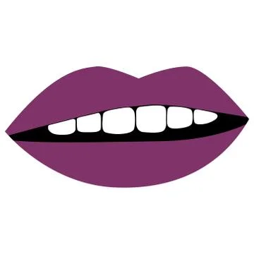 Lips on a white background. illustration for design. purpl Stock Illustration