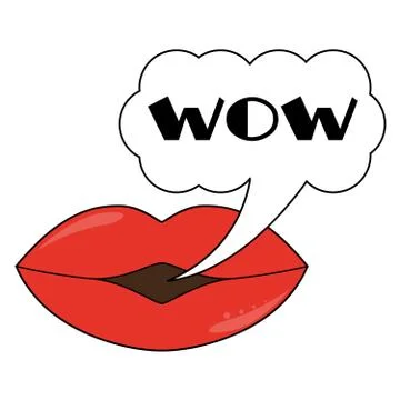 Lips wit speech bubble Stock Illustration