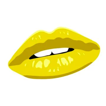 Lips yellow イラスト素材