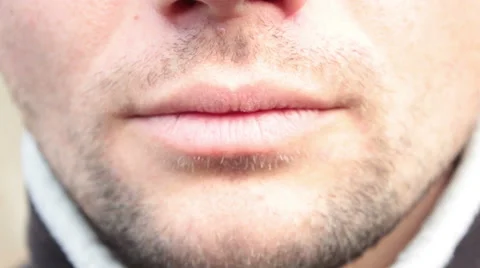 Lips Of A Young Man 1 Stock Footage 43171368
