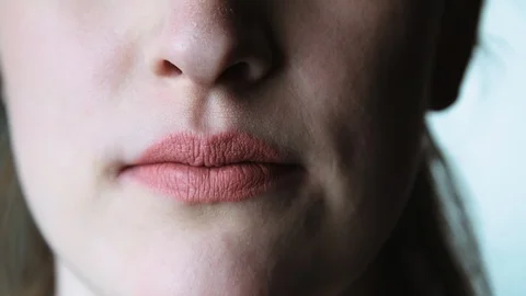 Lips of Young Woman Stock Footage 121141382