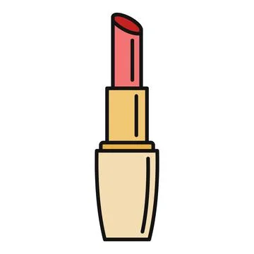 Lipstick adding color to lips, enhancing beauty Stock Illustration