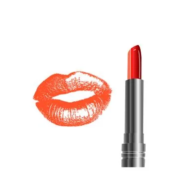 Lipstick and lips Illustrazione stock
