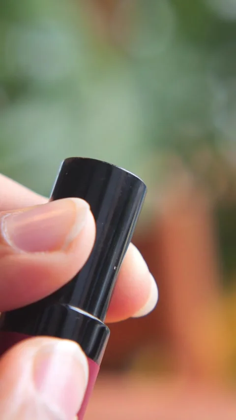 Lipstick application close up Stock Footage 340711541