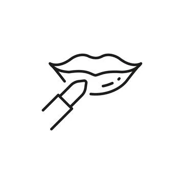 Lipstick Application Icon Illustrazione stock