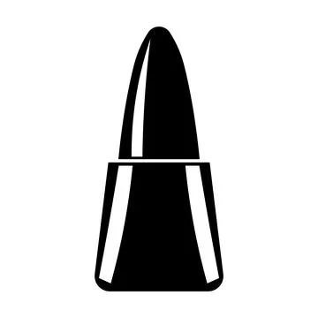 Lipstick black vector icon on white background Stock Illustration