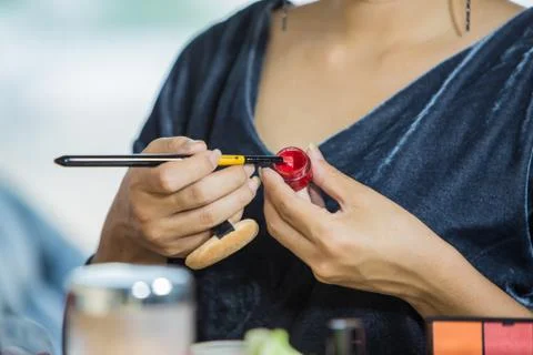 Lipstick brush Stock Photos