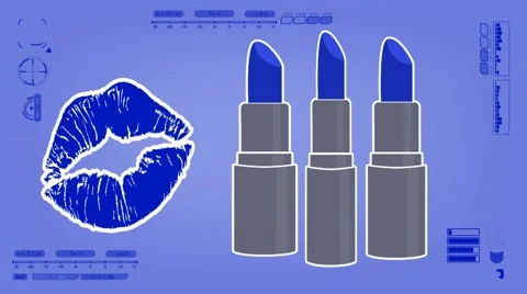 Lipstick - Comestic - Analysis - blue Stock Footage 61106534