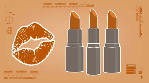 Lipstick - Comestic - Analysis - orange Stock Footage 61106555