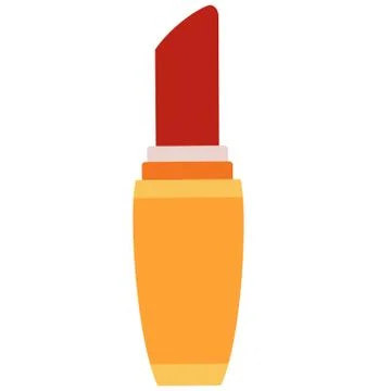 Lipstick, cosmetics, flat, isolated object on a white background, vector Stock Illustration