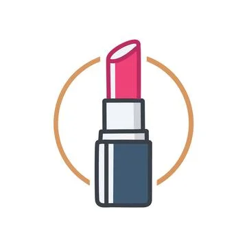 Lipstick icon illustration. Simple vector illustration of a lipstick, ideal.. Stock Illustration