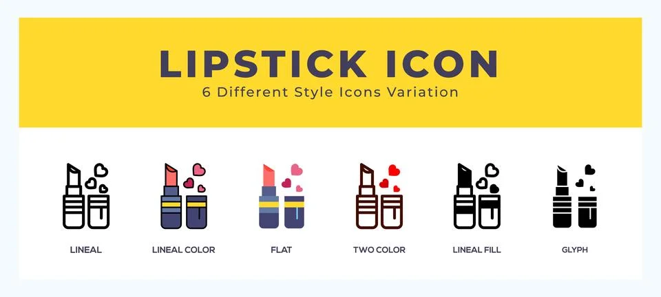 Lipstick icon set. Design elements for logo Stock Illustration