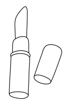 Lipstick icon. Simple flat logo of lipstick isolated on white background. Vector Stock Illustration