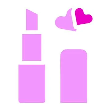 Lipstick icon solid duocolor pink colour mother day symbol illustration. Stock Illustration