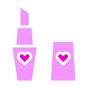 Lipstick icon solid duocolor pink colour mother day symbol illustration. Stock Illustration