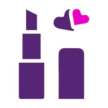 Lipstick icon solid duocolor pink purple colour mother day symbol illustratio Stock Illustration