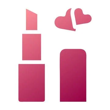 Lipstick icon solid gradient red colour mother day symbol illustration. Stock Illustration