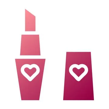 Lipstick icon solid gradient red colour mother day symbol illustration. Stock Illustration