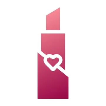 Lipstick icon solid gradient red colour mother day symbol illustration. Stock Illustration