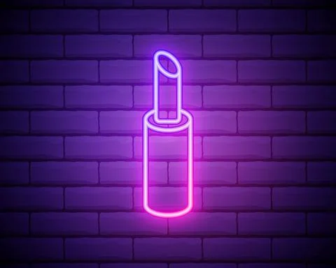Lipstick line neon icon. Elements of Beauty and Cosmetics illustration icon.  Stock Illustration