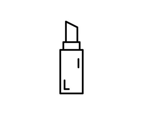 Lipstick linear icon. Thin line illustration. Contour symbol. Vector isolated Stock Illustration