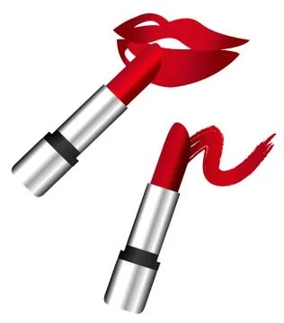 Lipstick on Lips Stock Illustration