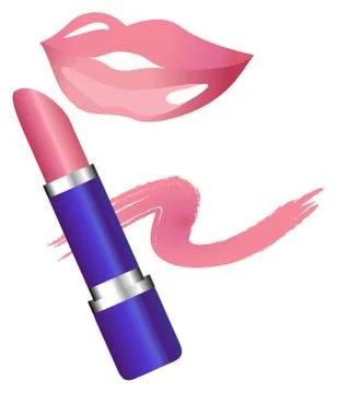 Lipstick on Lips Stock Illustration